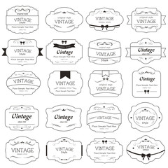set of vintage label on dark backgroun color old design
