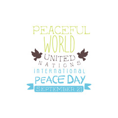 International Peace Day Label Designs In Pastel Colors