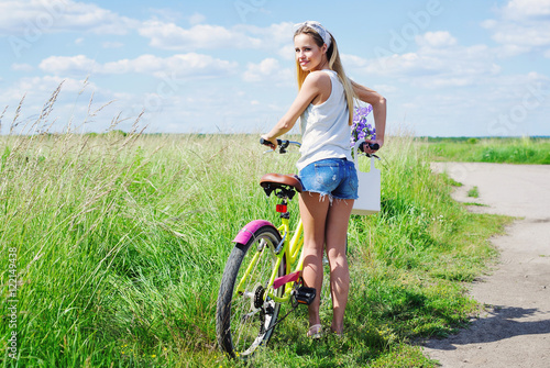 girls push along bike