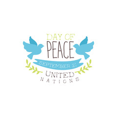 International Peace Day Label Designs In Pastel Colors