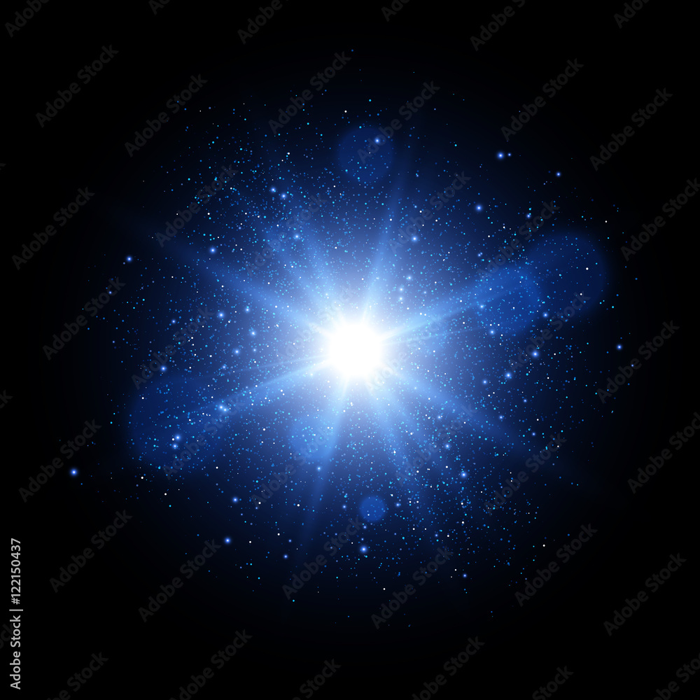 Poster glow light effect. glowing sparks. star burst with sparkles. vector light effect