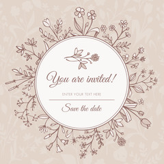 Card with floral frame