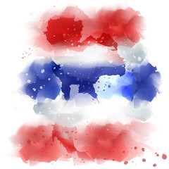 vector map of thailand Watercolor paint