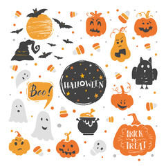 Halloween elements set