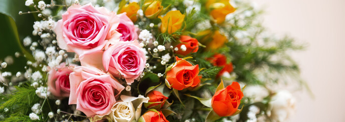 Bouquet of flowers. Selective focus. Toned image