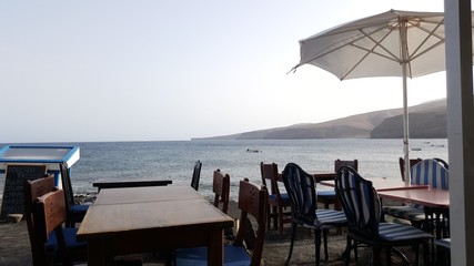 Beautiful coast and sea of the Canary Island of Lanzarote