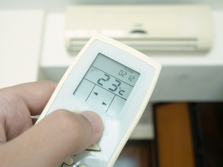 Hand hold remote control with conditioner