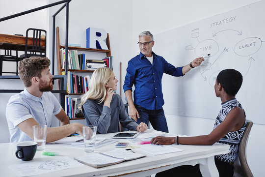 Businessman leading a presentation in boardroom