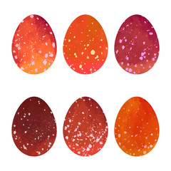 Watercolor Easter eggs set. 
