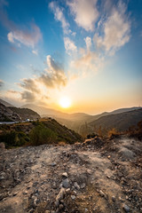 Sundown in the mountains