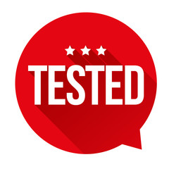 Tested sign speech bubble