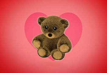 Cute Teddy Bear 3D Render