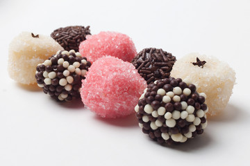 Traditional brazilian sweet - brigadeiro - isolated on white background.