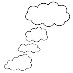 cloud icon, texts box, idea box