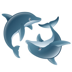 Obraz premium a pair of cute dolphin
