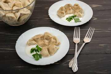 Pelmeni - Russian cuisine, meat dumplings