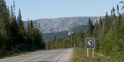 Road through mountains, Gros Morne National Park, Newfoundland a