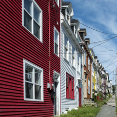 Fototapeta na wymiar Colorful row houses in St. John's, Newfoundland and Labrador, Ca
