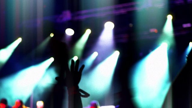 4K People's Hands in AIr, Clapping and Dancin, Concert Crowd Music Party