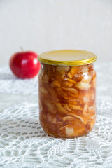 Apple jam homemade in jars