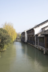 Fototapeta na wymiar Jiangnan Water Village Scenery