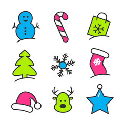 Fototapeta premium Christmas icon set