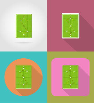 playground for croquet flat icons vector illustration