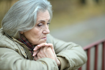 Nice sad old woman