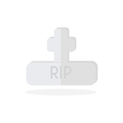 Grave flat design vector, Gravestone Icon