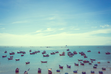 nautical fishing coracles in sea, tribal boats