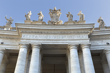 Fototapeta na wymiar Columns at St. Peter's Square in Rome, Italy