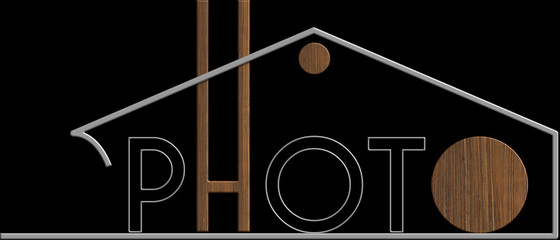 Photo con il simbolo edificio metallo e legno