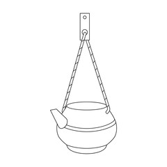 kettle on a rope for washing
