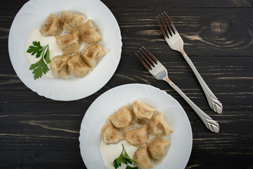 Pelmeni - Russian cuisine, meat dumplings