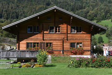 Rural chalets at Wilen on the Swiss alps