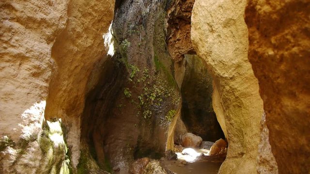   travelin by the golden walls of the gorge of the moon in the Lecrin Valley, Granada  