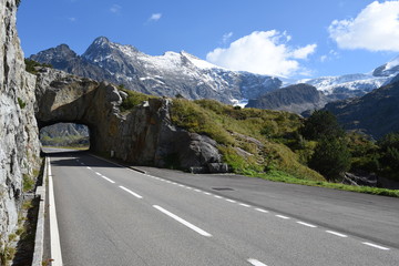 The road to Susten pass on the Swiss alps