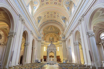 Fototapeta na wymiar Interior of Basilica dei Santi Bonifacio e Alessio in Rome, Italy