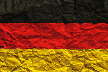 Germany flag. Crumpled paper flag background
