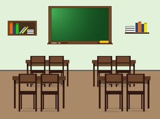 School classroom. Vector flat illustration