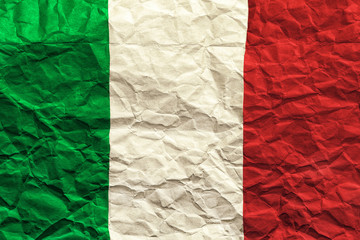 Italy flag. Crumpled paper flag background