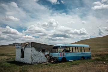 Bus abandonné, Mongolie