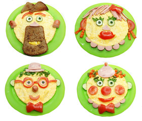 creative food breakfast with scrambled egg