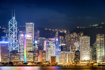 Fototapeta na wymiar Hong Kong city twilight time.