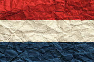 Netherlands flag. Crumpled paper flag background