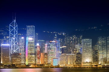 Plakat Hong Kong city twilight time.