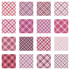 Plaid patterns collection, pink shades