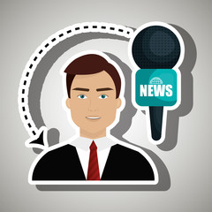 man journalist news microphone vector illustration eps 10