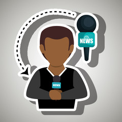 man journalist news microphone vector illustration eps 10