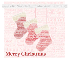 Merry Christmas in different languages word cloud 